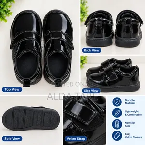 Unisex Black Kids Shoes for School and Church -Size 22