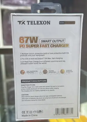 Telexon Pd Super Fast Charger USB-C to USB-C