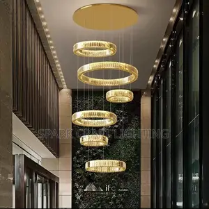 Luxury Golden Halo Cascade Chandelier