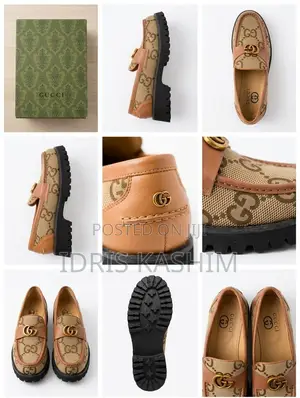 Gucci Chunky Lug Sole Canvas Loafers Brand New With Box