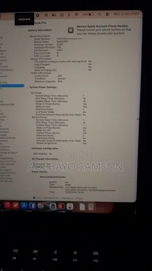 Laptop Apple MacBook Pro 2021 M1 16GB Intel Core i7 SSD 16 GB