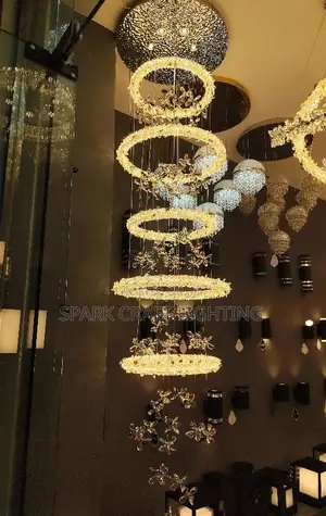 Luxury Golden Eclipse Cascade Chandelier
