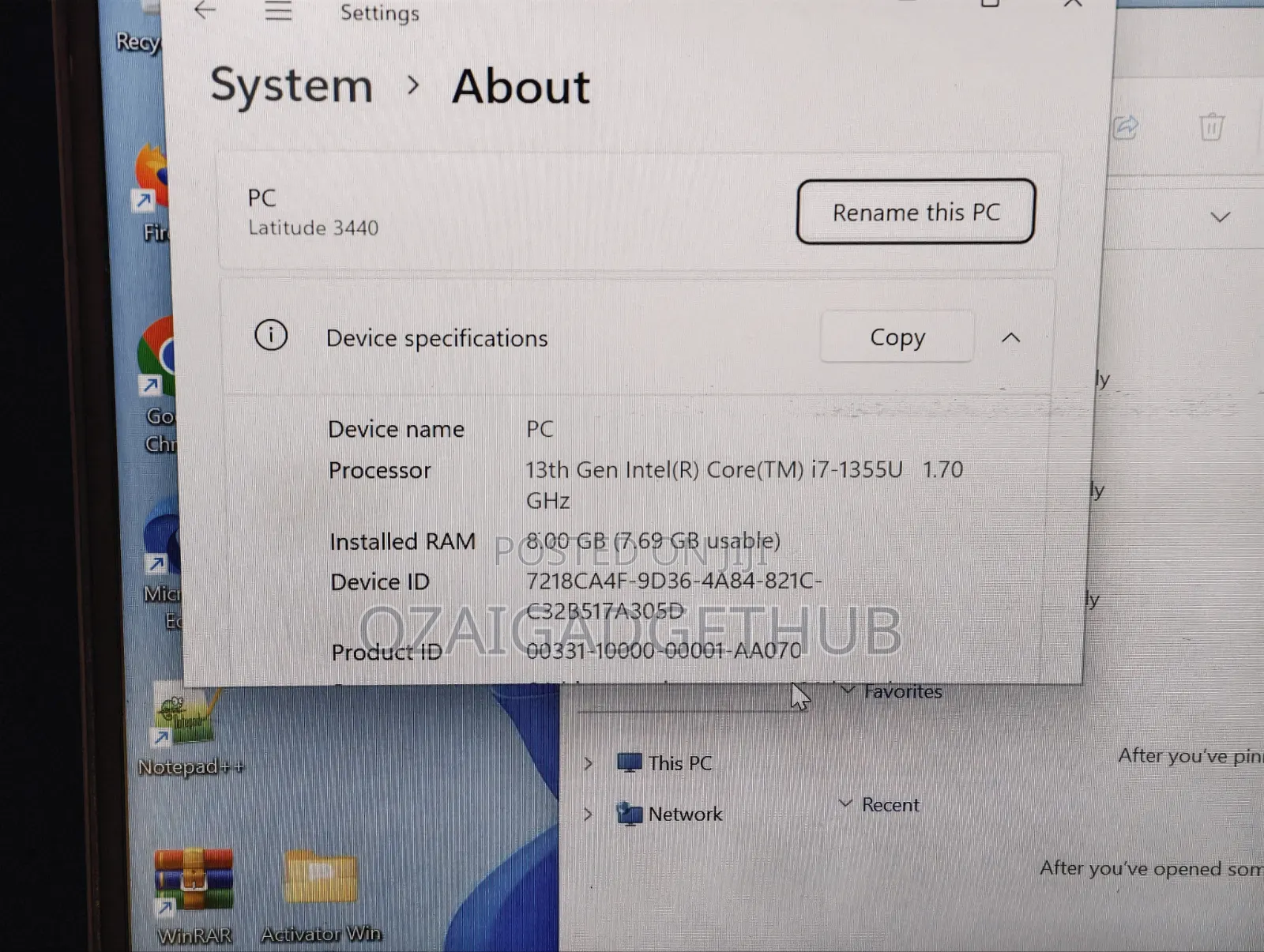 Laptop Dell Latitude 3440 8GB Intel Core i7 SSD 256GB