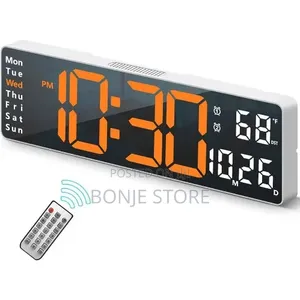 Rectangular LED Digital Wall Clock With Remote Control