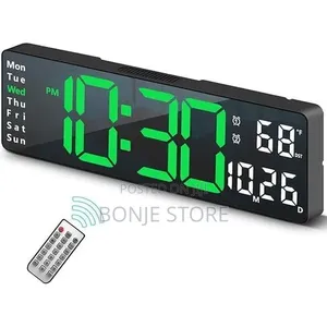 Rectangular LED Digital Wall Clock With Remote Control