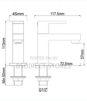 Wickes Kubic Chrome Ultra Modern Rectangular Basin Taps
