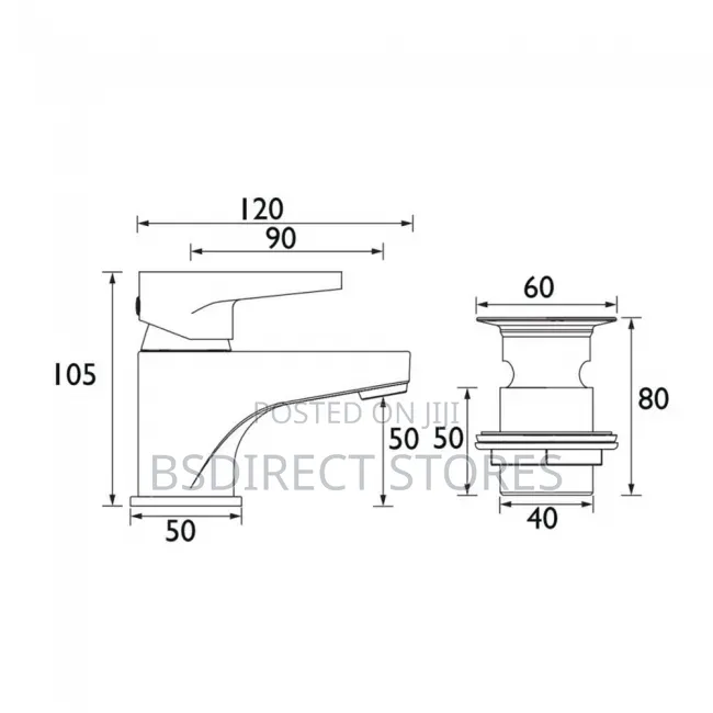 Bristan Quest Basin Mixer Tap With Clicker Waste