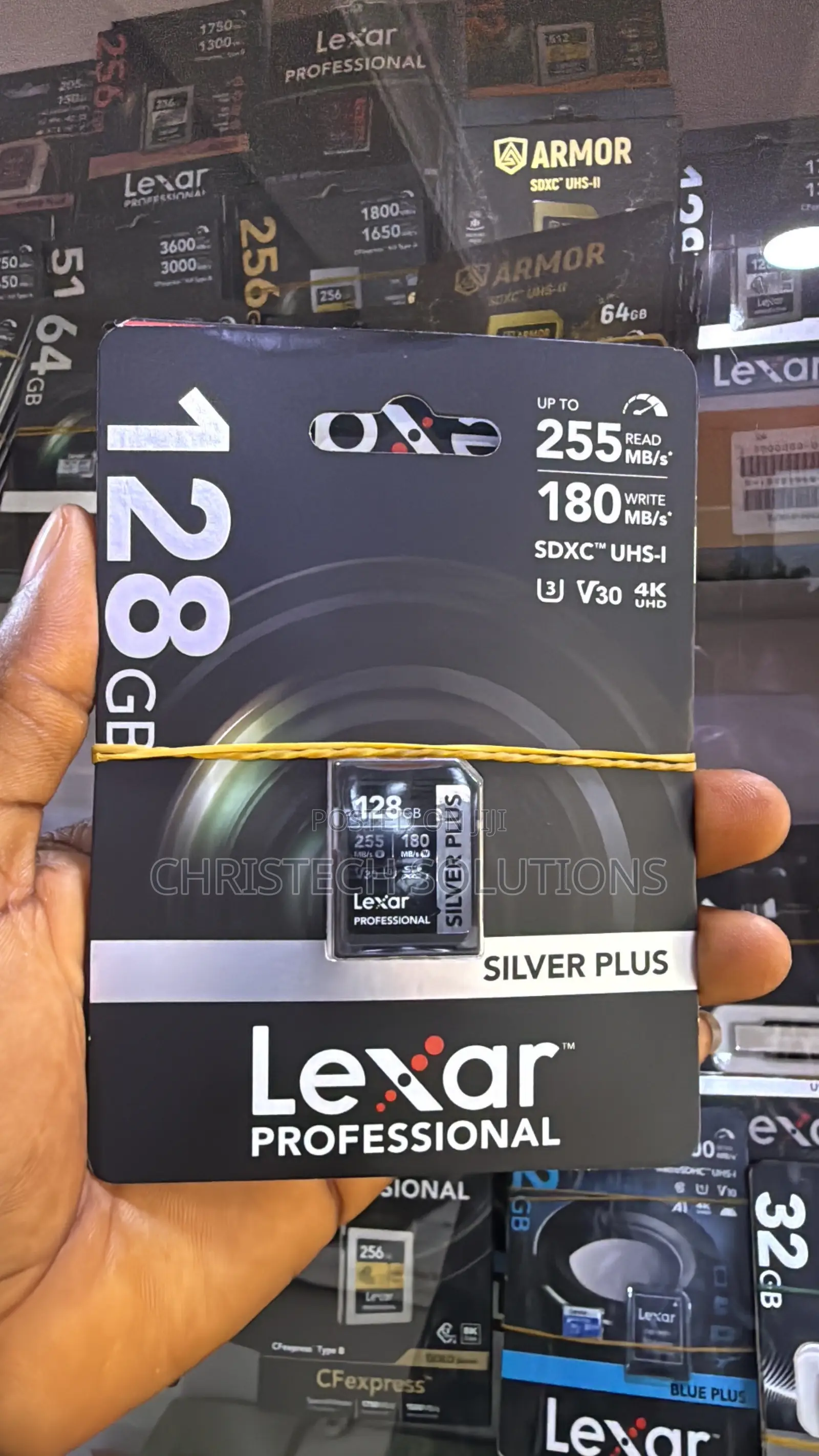 Lexar Professional Silver Plus 128GB SDXC UHS-I Memory Card.