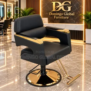 Black and Gold Swivel Barber/Salon