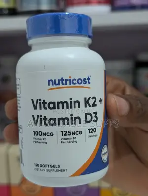 Nutricost Vitamin D3 5000 IU + K2 100mcg – 120 Softgels