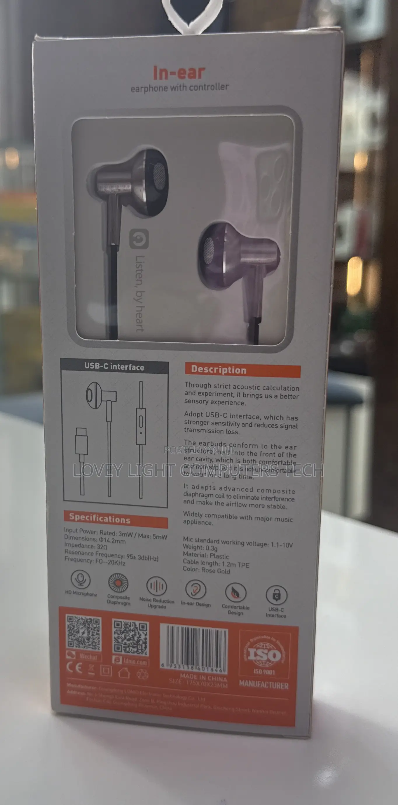 LDNIO in-Ear Earphone With Controller USB-C Interface