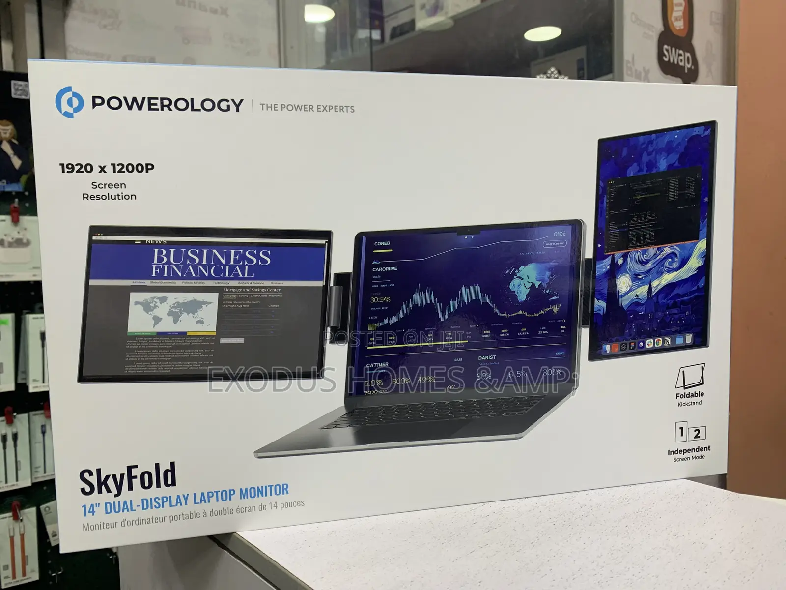 Powerology SkyFold 14 Dual Display Laptop Monitor