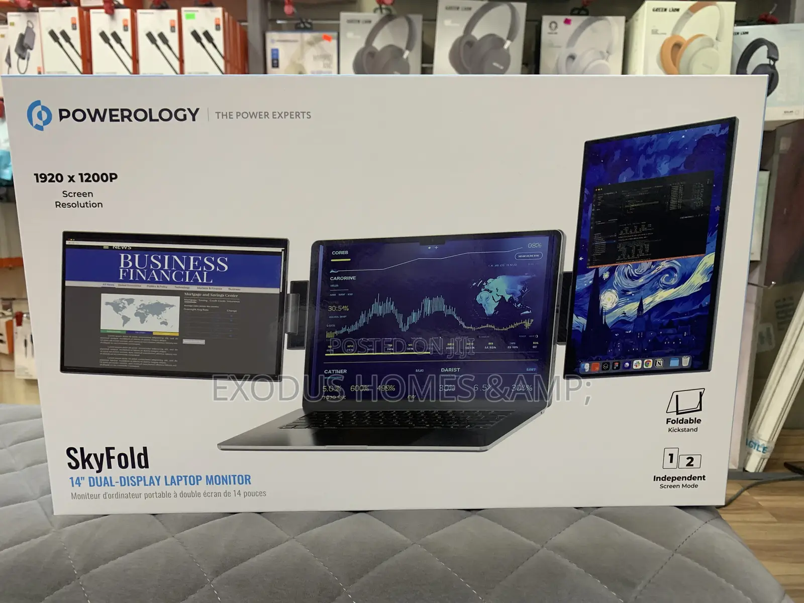 Powerology SkyFold 14 Dual Display Laptop Monitor