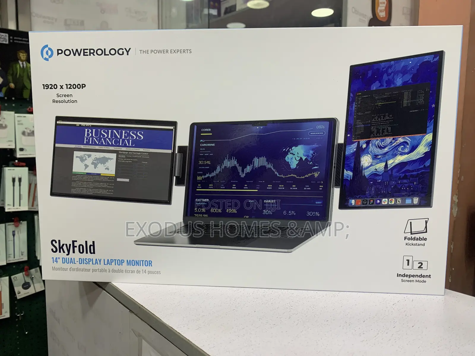 Powerology SkyFold 14 Dual Display Laptop Monitor