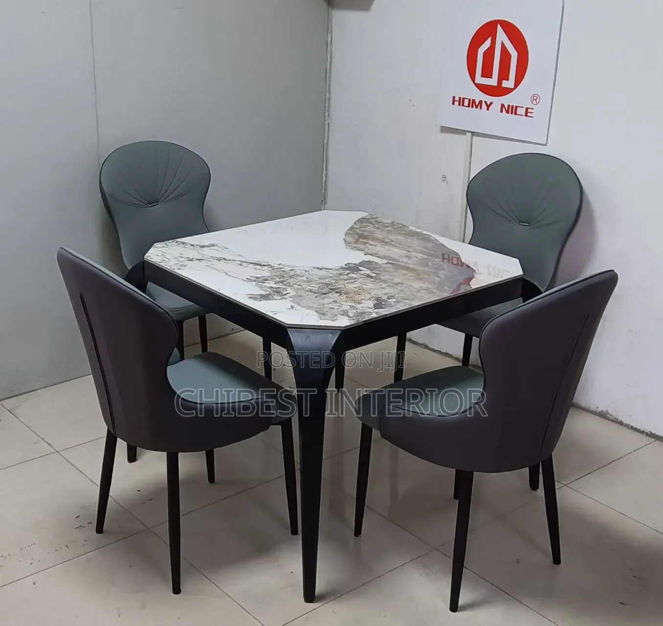 New Update: Brand New Imported Dining Marble Table With Four Chairs.