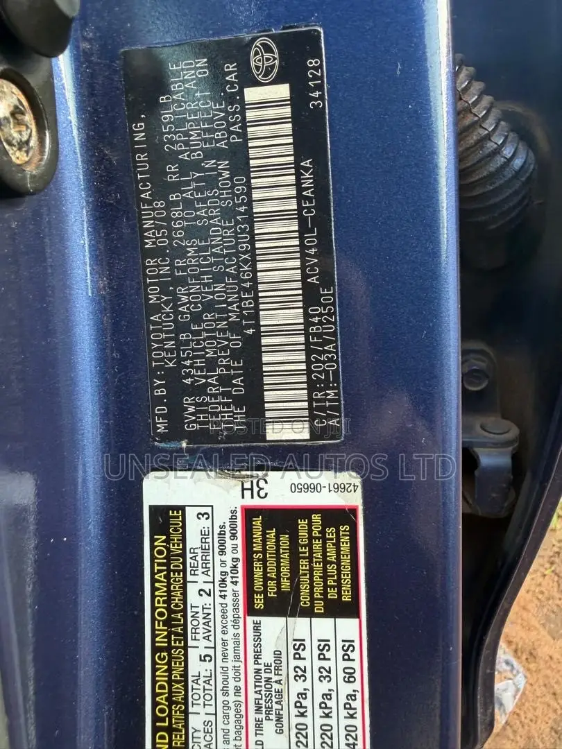 Toyota Camry 2008 Blue