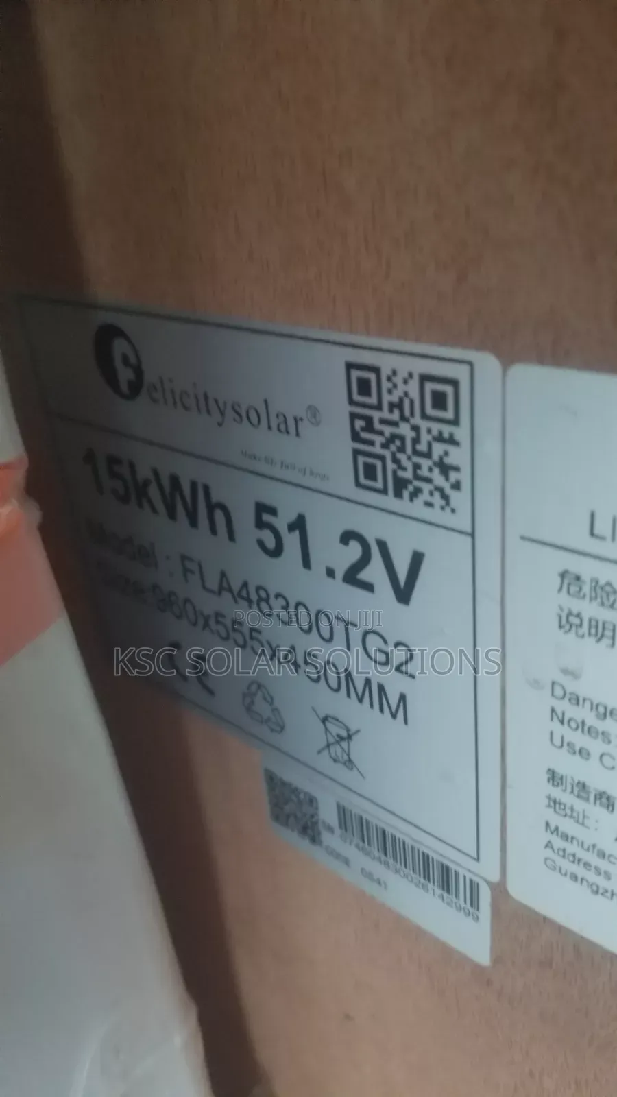 Felicty Lithium Battery 15kwh 51.2v FLA TG2