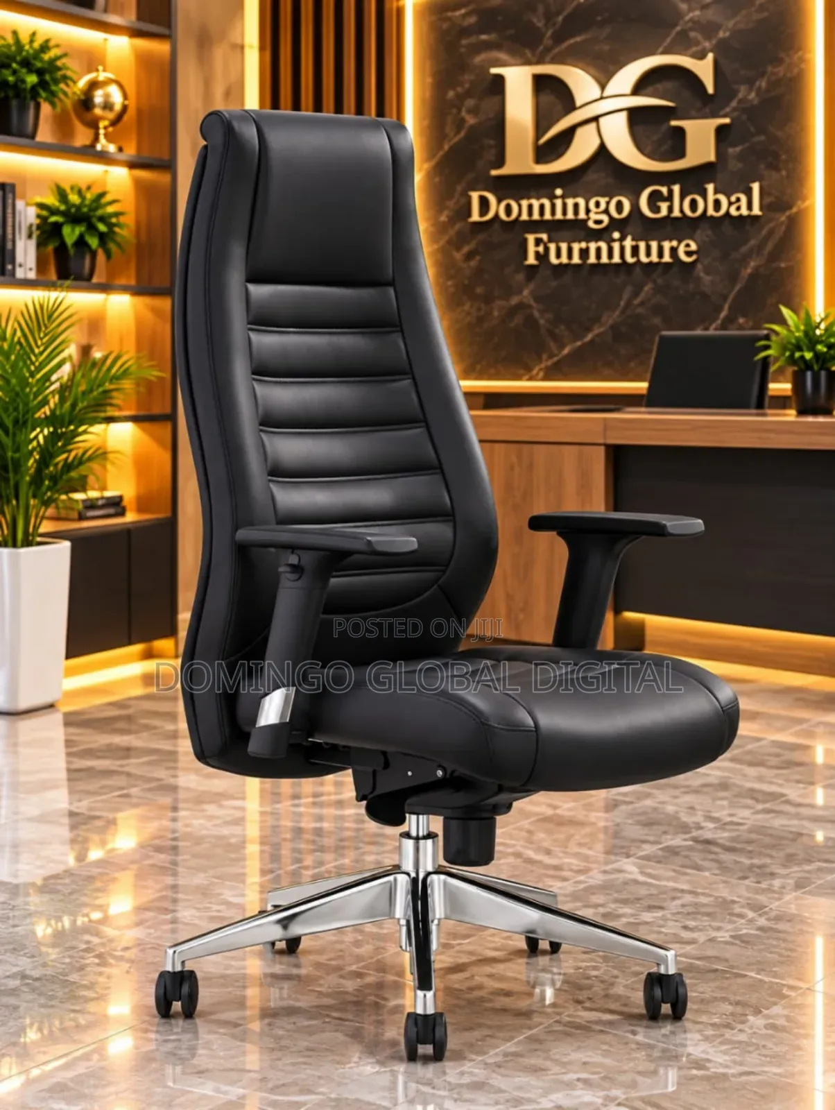 High-Back Leather Executive Office Chair,