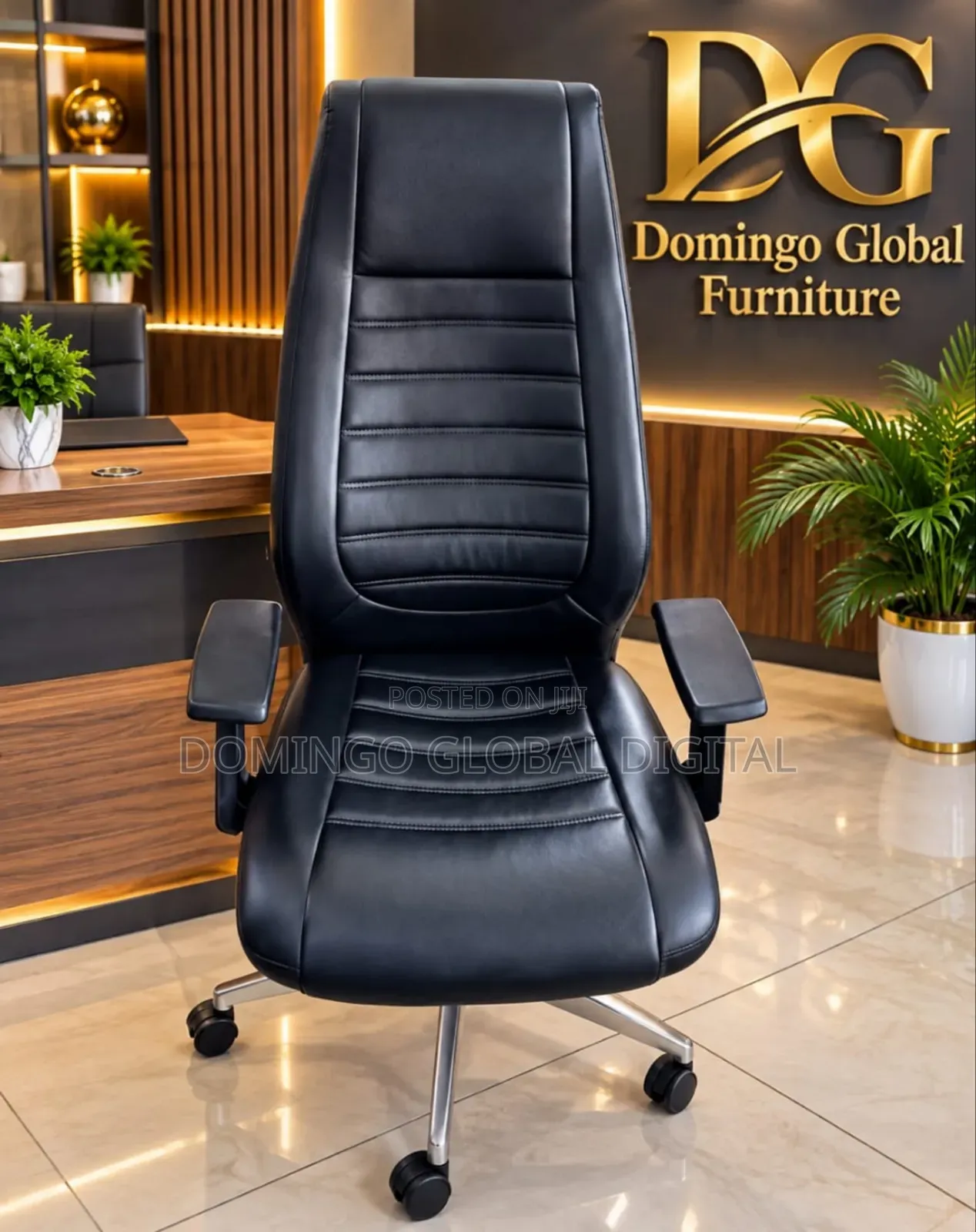High-Back Leather Executive Office Chair,