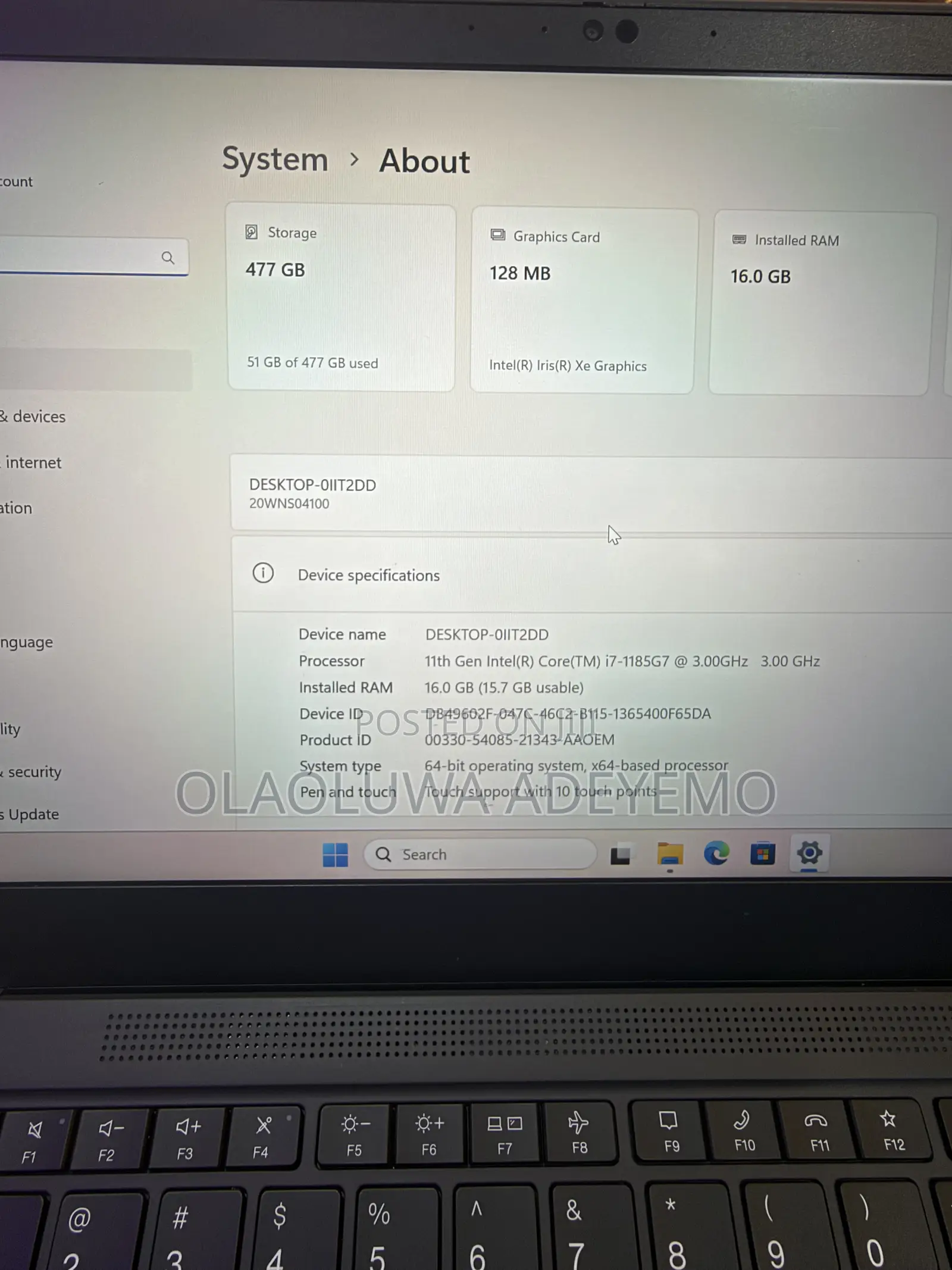 Laptop Lenovo ThinkPad T14 16GB Intel Core i7 SSD 512GB
