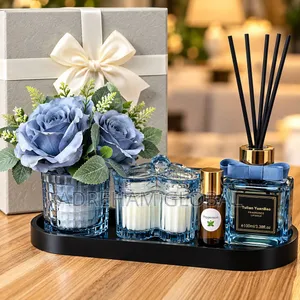 Scented Candle, Essential Oil , Reed Diffuser&flower Serenity Gift Set