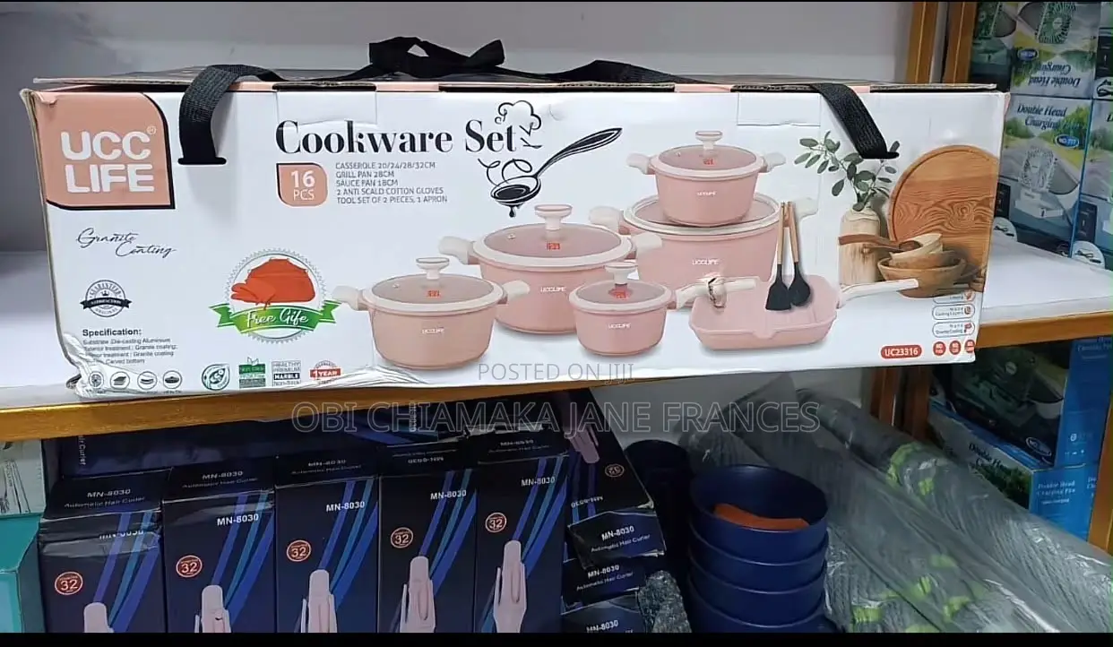 UCC Life Non-Stick Cookware Set – Multiple Pots & Grill Pan