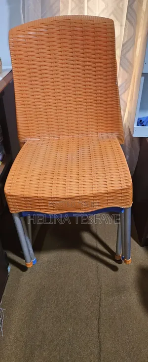 Sturdy Woven Chair With Metal Legs
