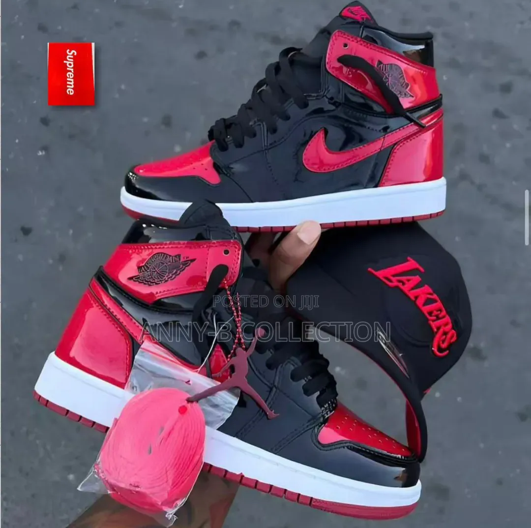 Black/Red Nike Ankle Men Sneakers