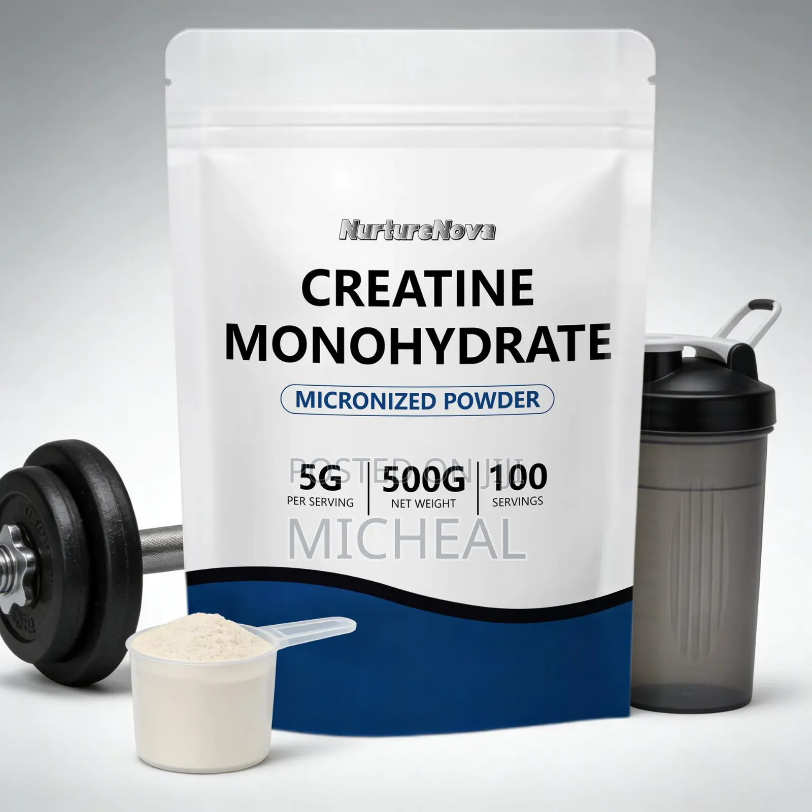 NurtureNova Creative Monohydrate Micronized Powder 100 Servings 500g