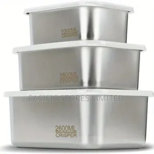 By 3 Stainless Steel Storage Containers