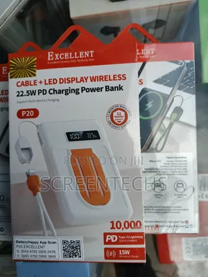 10,000mAh Excellent 22.5W PD LED Wireless Power Bank