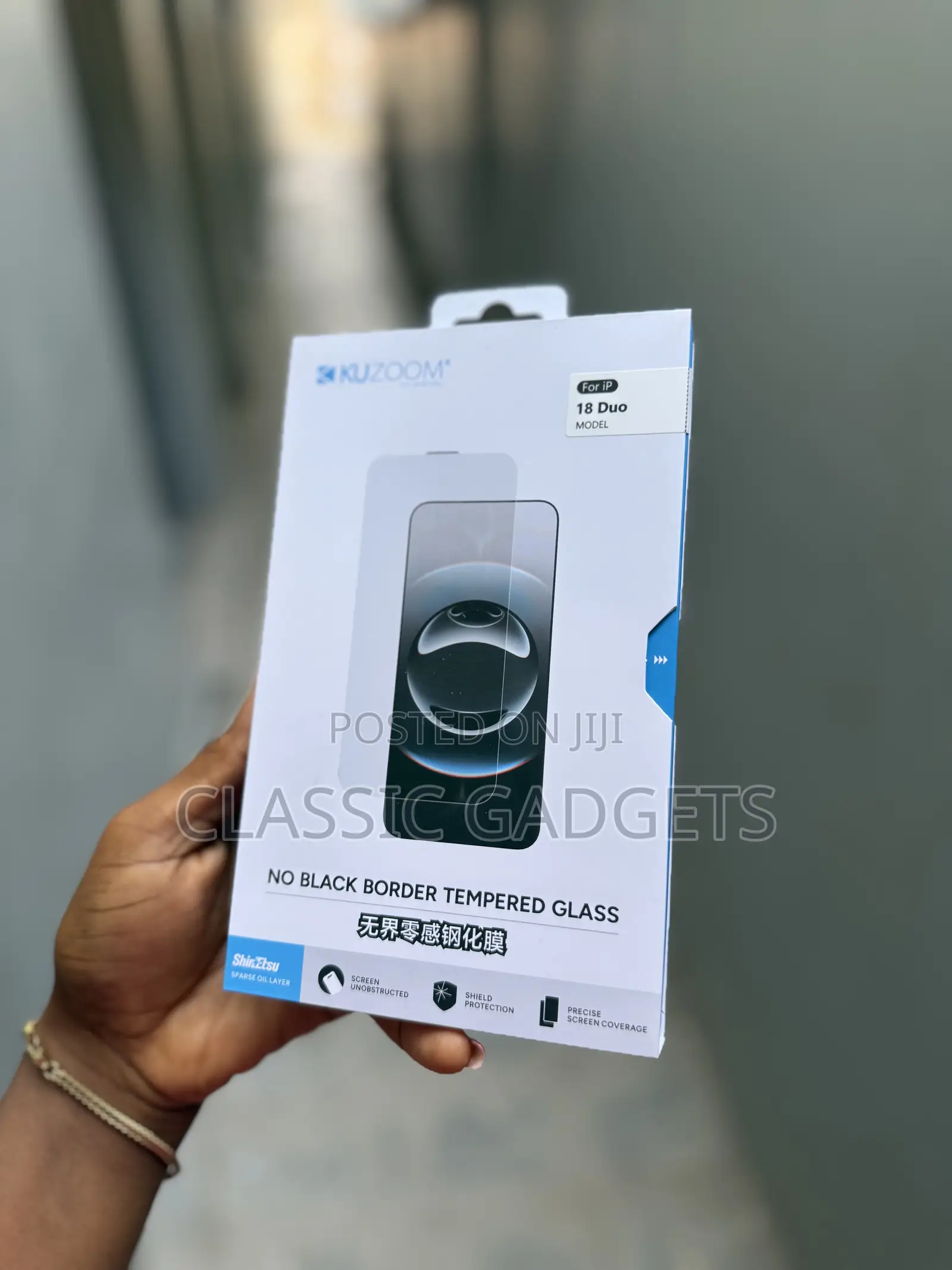 Kuzoom No Black Border Clear Screen Protector for iPhone Duo