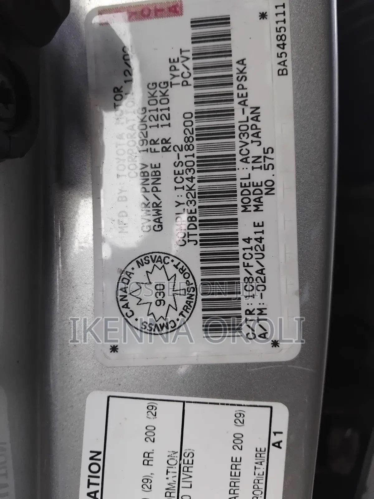 Toyota Camry 2003 Silver