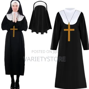 Halloween Adult Nun Costume Long Robe