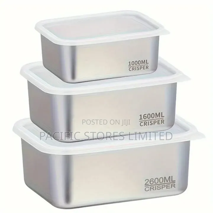 By 3 Stainless Steel Storage Containers