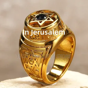 Star of David Original Steel Gold Ring