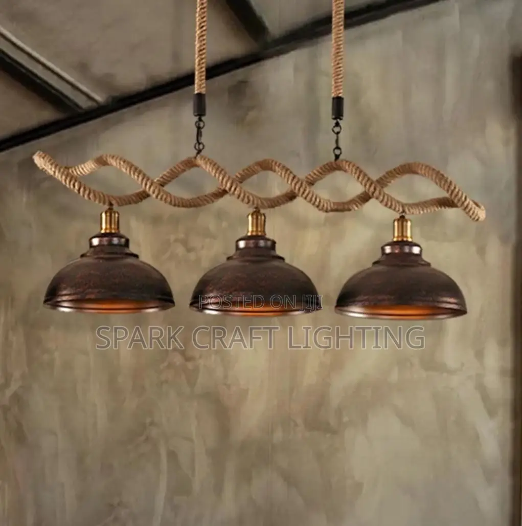 Rustic Ember Triple Pendant Light