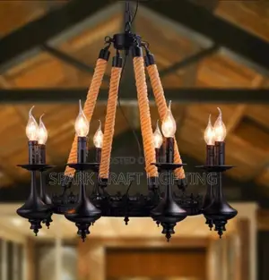 Rustic Rope Candle Chandelier