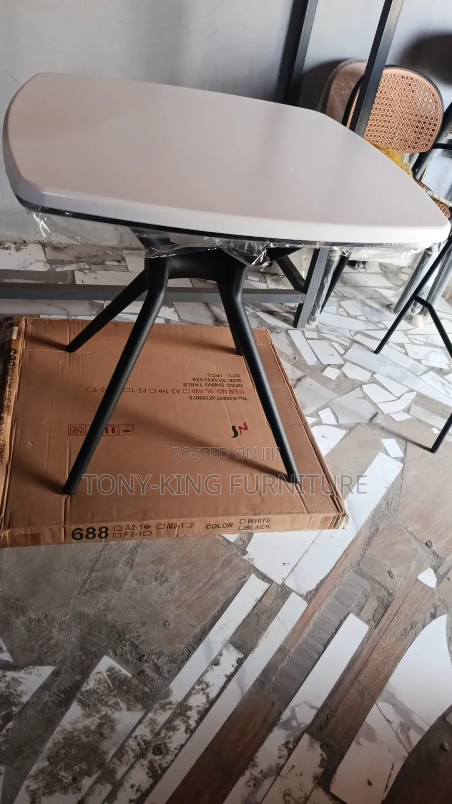 Modern Square or Curved-Edge Dining or Restaurant Table.