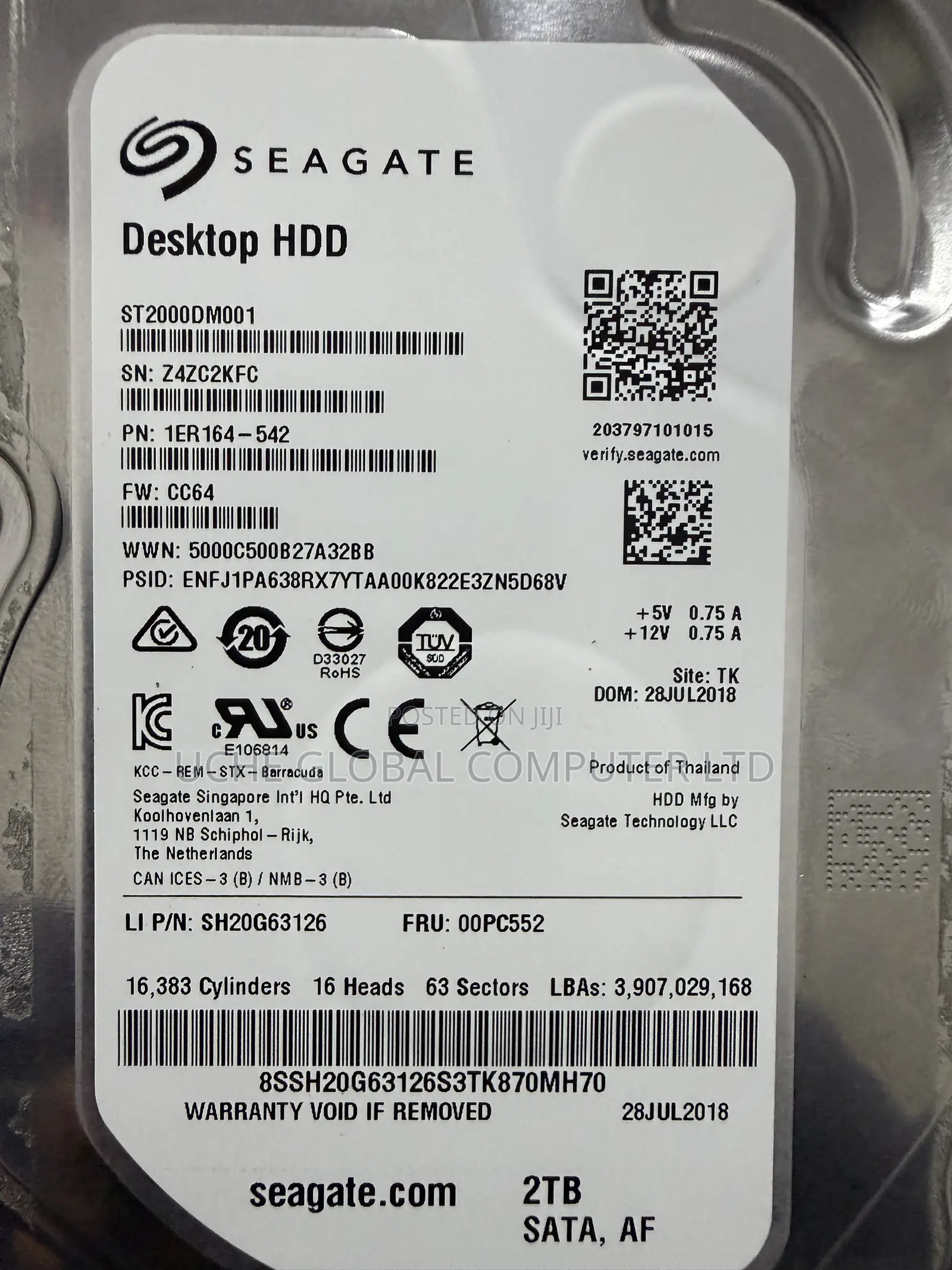 Seagate 2tb HDD Hard
