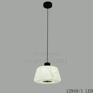 An Alabaster Pendant Lamp With a Natural Stone Shade