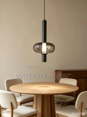 Modern Black and Smoked-Glass LED Pendant Light