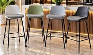 Modern Nordic-Style Padded Bar Stools Featuring Plastic