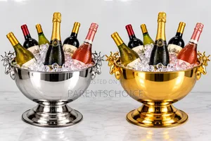 13L Luxury Stainless Steel Wine Bucket – Silver / Gold