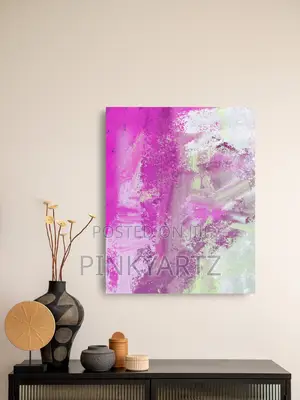Textured Pink Abstract : Impasto Painting