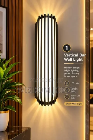 Modern Black LED Vertical Bar Wall Light With a Warm White
