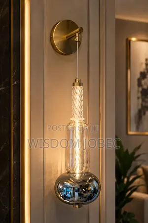 Modern, Vertical Glass and Metal LED Wall Sconce,