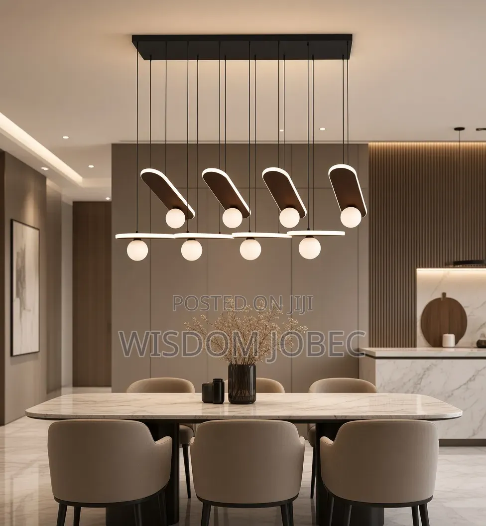 Stitched 8-Light Linear Suspension Pendant Light Designed