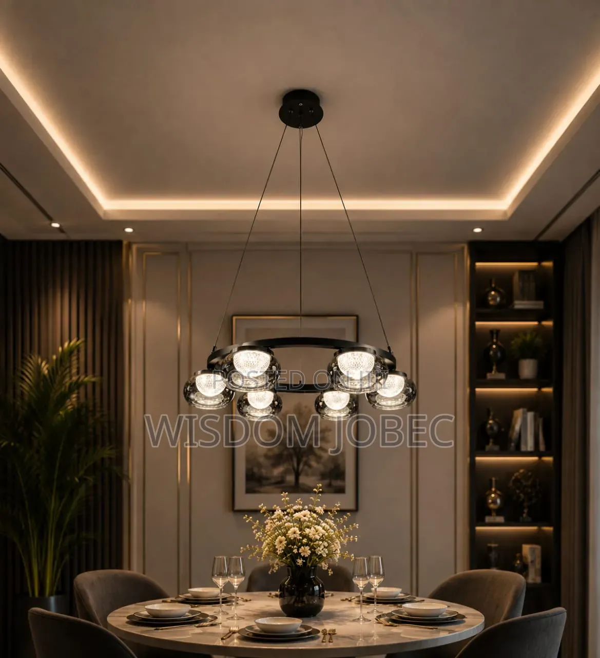 Modern Black Ring Pendant Light Fixture That Resembles