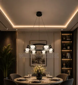 Modern Black Ring Pendant Light Fixture That Resembles